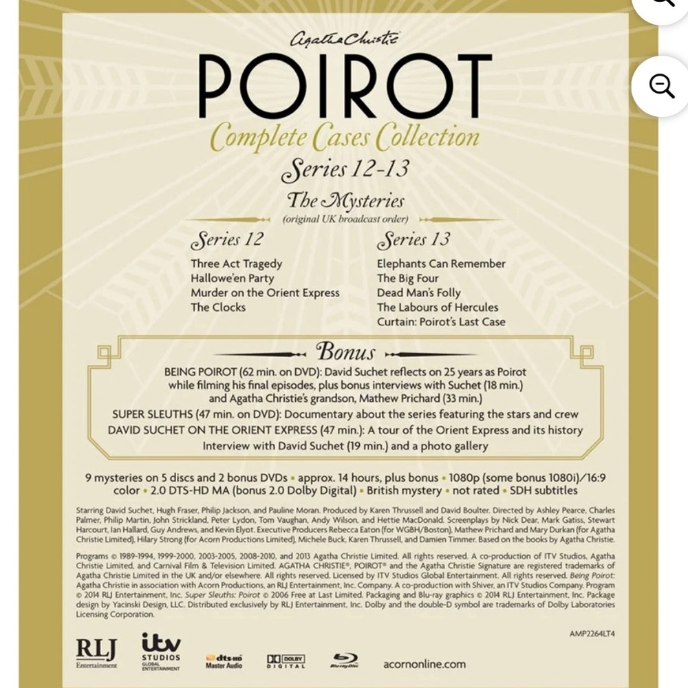 Agatha Christies Poirot:Complete series Collection DVD 33-Disc Box Set - Picture 5 of 8